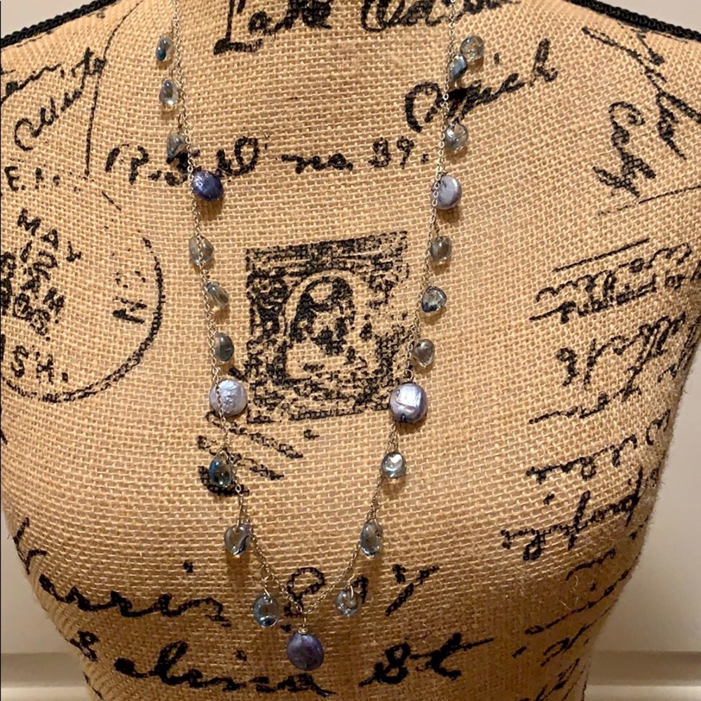 Glass and Coin Pearl Necklace - Picture 4 of 6
